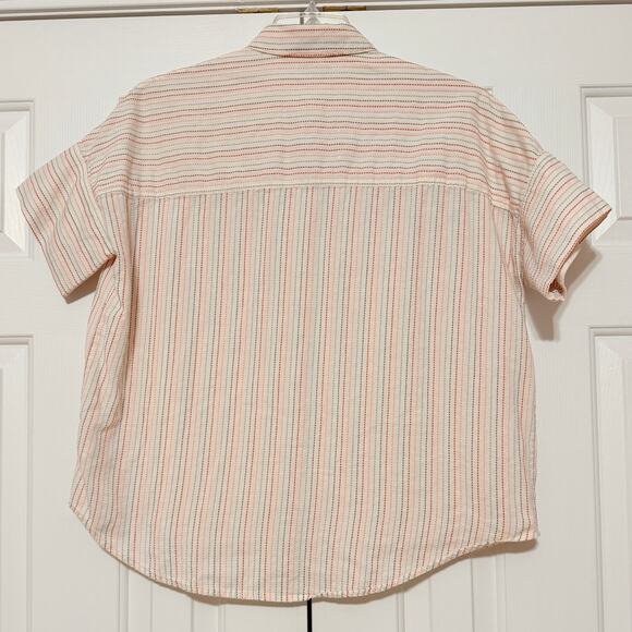 Madewell Courier Stitched Rainbow Striped Shirt, Size M - Picture 5 of 10
